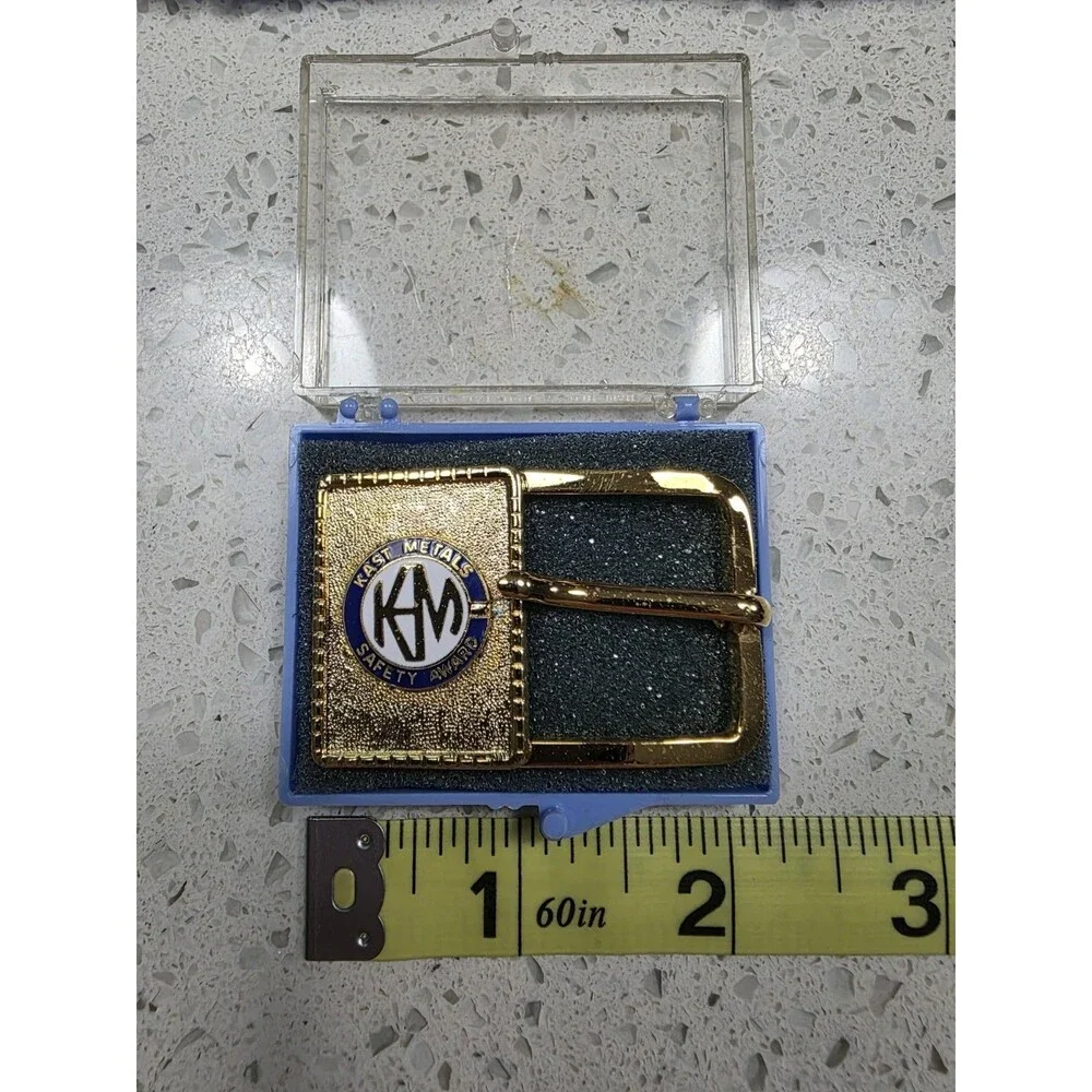 Vintage Gold-toned Kast Metals Safety Award belt buckle 1970's - 1980's